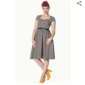 Lizzy Tweed Grey Dress with Sweetheart Neckline